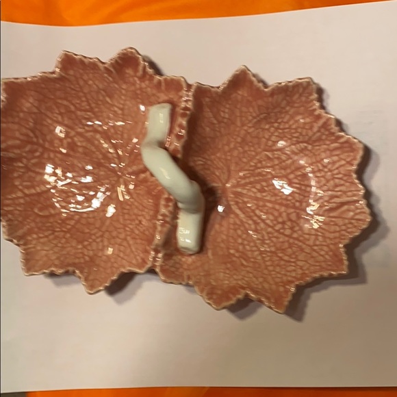 NEUWIRTH Portugal PINK MAPLE LEAF 2- Sided Dish - Picture 6 of 11